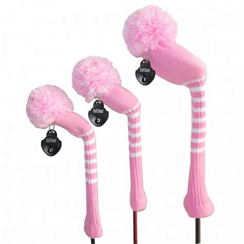 Pink Knit Golf Headcover Set