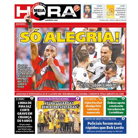 Jornais Destacam Vit Ria Do Vasco Contra O Atl Tico Mg Capas Supervasco