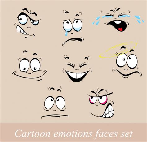 Vectores De Stock De Emociones Caras Ilustraciones De Emociones Caras