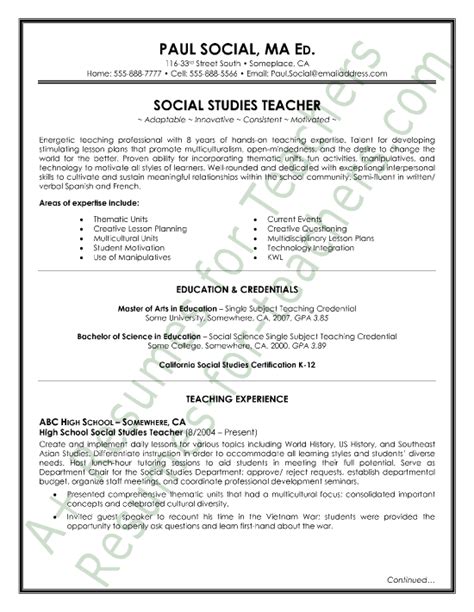Resume Template For Teachers In India Dia