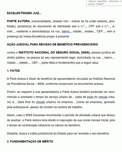 Refer Ncia De Peti O Inicial Reconhecimento Da Atividade Urbana