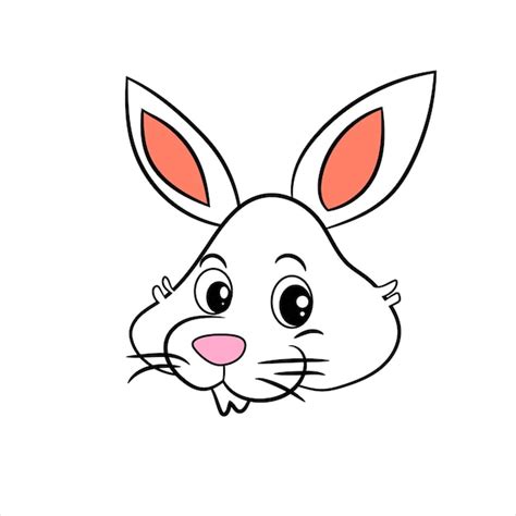 Premium Vector Funny Rabbit Face Cartoon Illustration