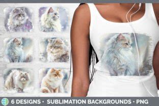 Winter Angora Cat Distressed Sublimation Graphic By Enliven Designs