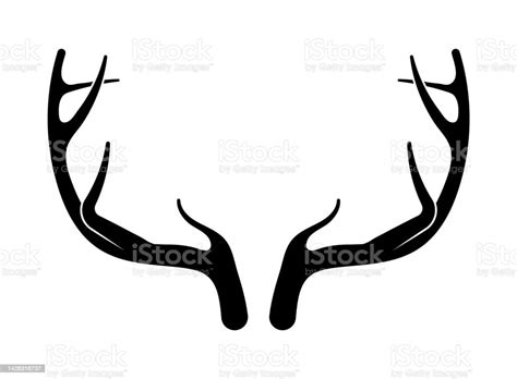 Deer Antlers Vector S Hand Drawn Silhouettes Of Hunting