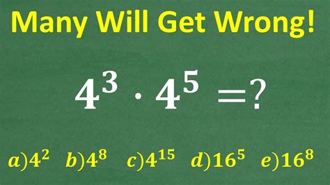 4 To The 3rd Power Times 4 To The 5th Power A BASIC Math Problem