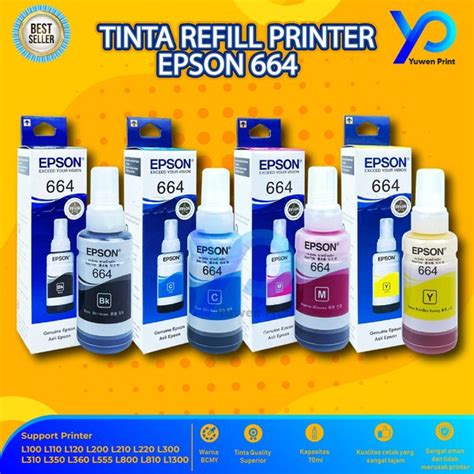 Jual Tinta Epson 664 For Printer L100 L120 L200 L210 L310 L360 Model