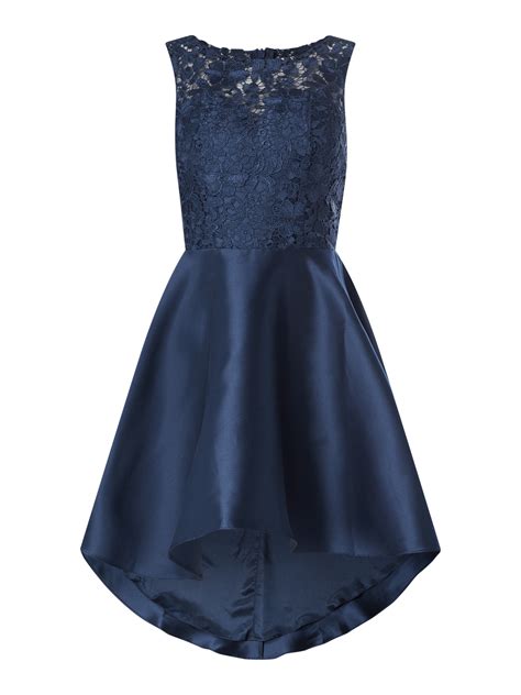 Forever Unique Vokuhila Cocktailkleid Mit H Kelspitze Dunkelblau