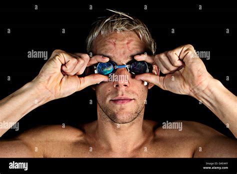 Swimming Team Gb Media Day Loughborough University Pool Stock Photo