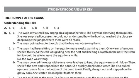 The Trumpet Of The Swans Question Answer Gulmohar Class