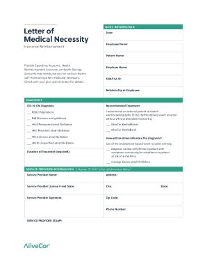 Fillable Online Letter Of Medical Necessity Definition Examples Fax