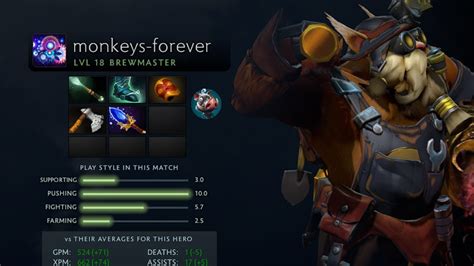 Dota Replay E Monkeys Forever S Brewmaster Top Core Youtube