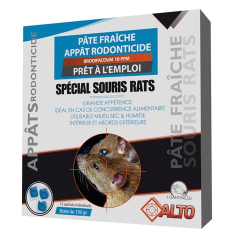 Raticide souricide pâte fraiche brodifacoum150g Ducatillon