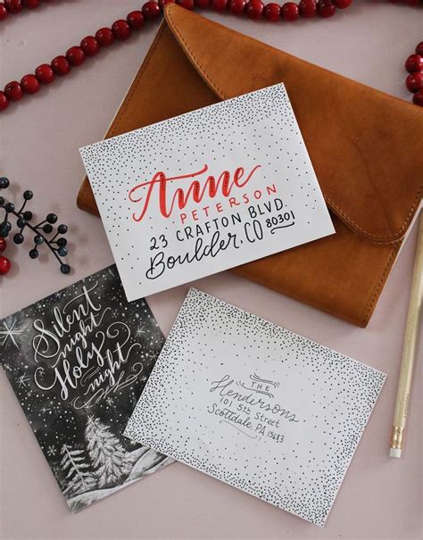 Holiday Card Envelope Decorating Ideas Lily Val Living Hand