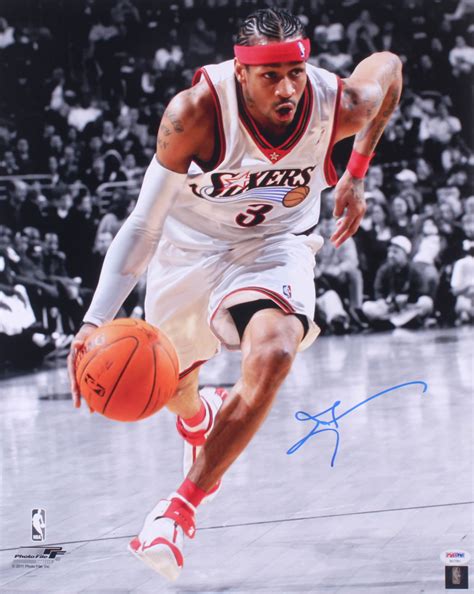 Allen Iverson Signed 76ers 16x20 Photo Psa Coa Pristine Auction