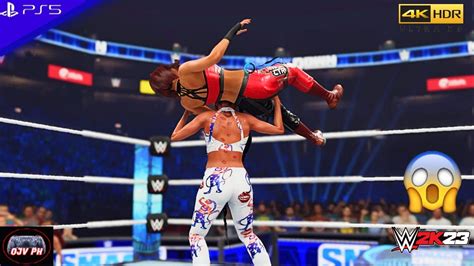 WWE 2K23 PS5 BIANCA BELAIR CHARLOTTE FLAIR Vs BAYLEY IYO SKY