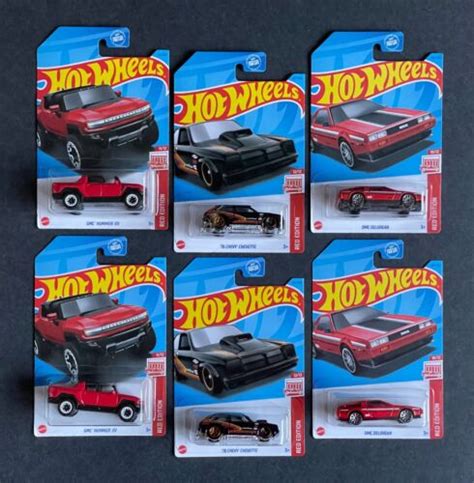 2023 Hot Wheels TARGET Red Edition 10 12 Delorean GMC Hummer EV