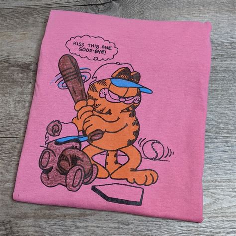 80s Garfield cartoon comic strip vintage 50/50 poly... - Depop