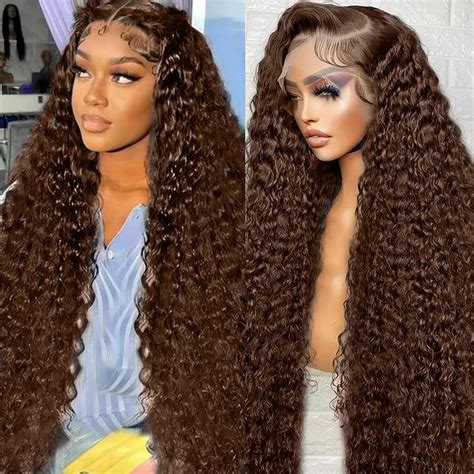 Amazon Jmstjmst Inch Chocolate Brown Lace Front Wig Human Hair