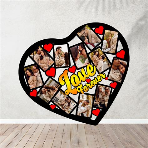 Heart Love Forever Wooden Cutouts - Orange Gifts and Prints