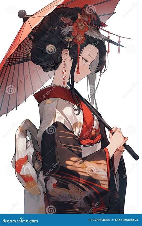 Generative Ai Geisha Anime Illustration Stock Illustration Illustration Of Culture Cartoon