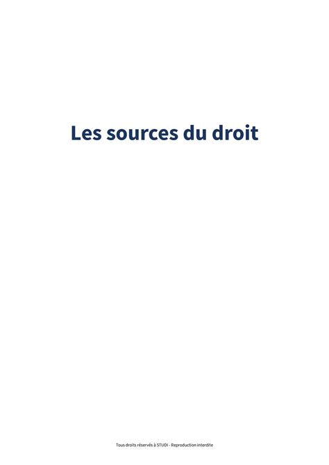 Sources Droit Pdf Sources De Droit Les Sources Du Droit Table Des