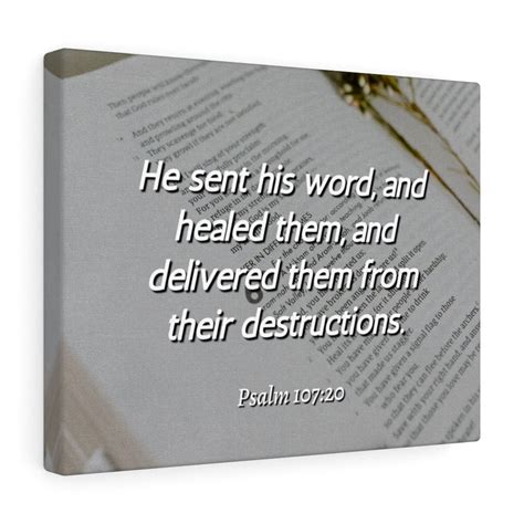 Scripture Walls Psalm Healed Them Bible Verse Canvas Christian