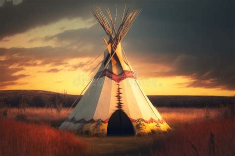 Traditional Native American Teepee Embracing The History Of Indigenous Peoples Stock