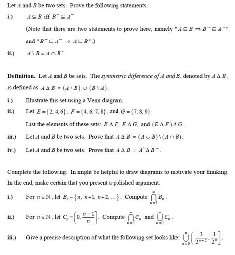 Solved Let A And B Be Two Sets Prove The Following Chegg