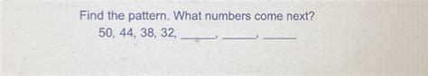solved find  pattern  numbers