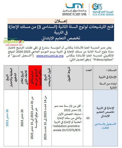 Ens Mekn S Licence En Education S Supmaroc