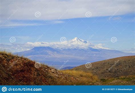 Image Of Mount Masis From The Ararat Valley Stock Image Image Of Snow