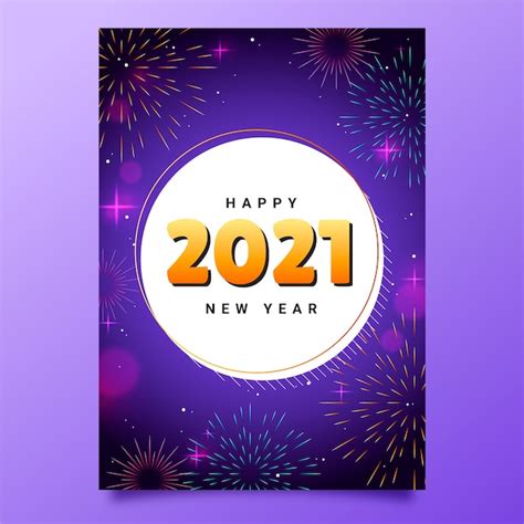Free Vector Gradient New Year Greeting Card Template