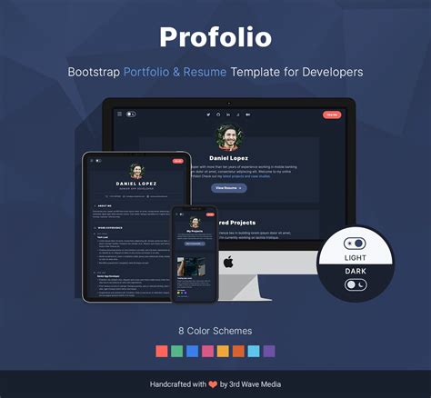 Profolio - Bootstrap Dark Mode Portfolio & Resume Website Template for Software Developers | UX ...