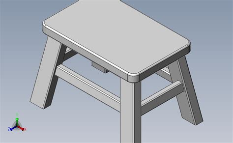 小木凳 Solidworks 2016 模型图纸下载 懒石网