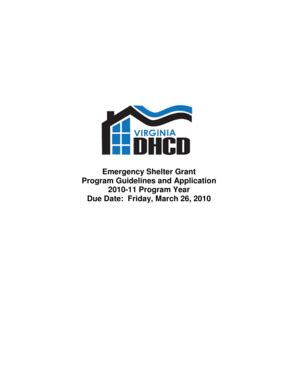 Fillable Online Dhcd Virginia ESG Application Virginia Department Of