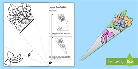 Buchet De Flori Pentru Ziua Tat Lui Activitate De Colorat