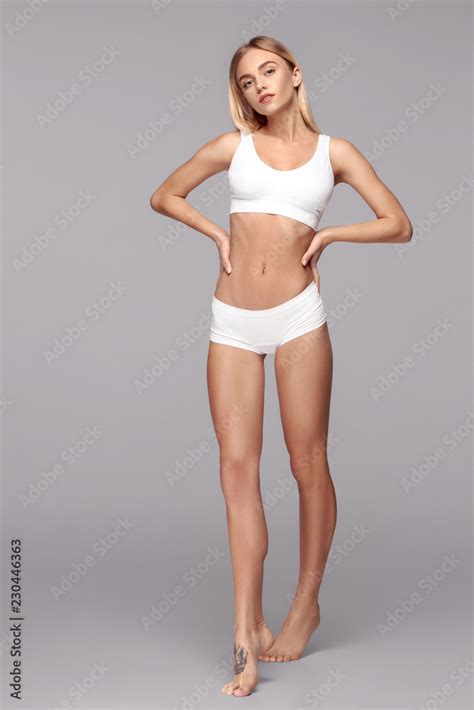 Perfect Slim Toned Young Body Of The Girl Or Fit Woman At Studio The