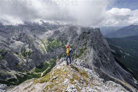 Mountaineer At The Summit Of The Waxenstein Photo12 ImageBROKER Mara