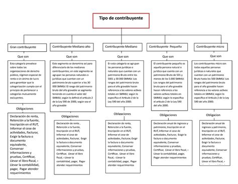 Mapa Conceptual Tipos De Contribuyente Tipo De Contribuyente Gran