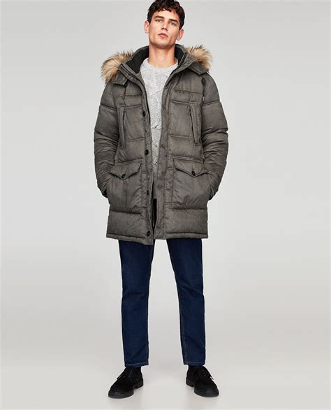 Zara Rebajas Parka Acolchada Antelina Estilo Cl Sico Para Hombre