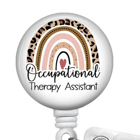 Badge Reel Occupational Therapy Assistant Retractable Badge Etsy