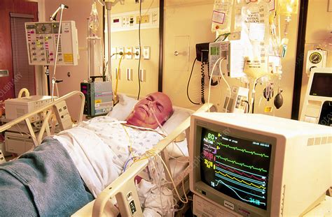 Cardiac Patient In Intensive Care Unit Stock Image C012 9379