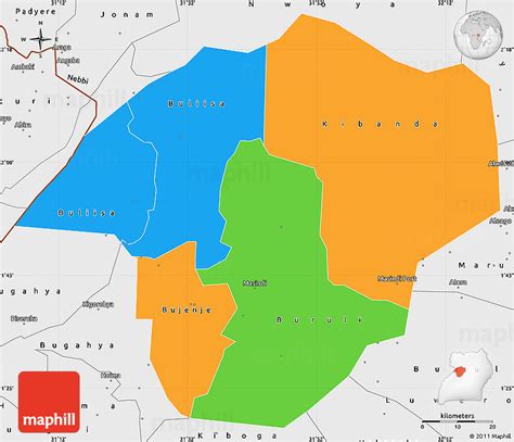 Political Simple Map Of Masindi Single Color Outside Borders And Labels