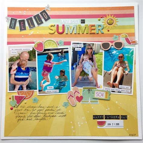 Hello Summer Vacation Scrapbook Summer Scrapbook Summer Pool Party Summer