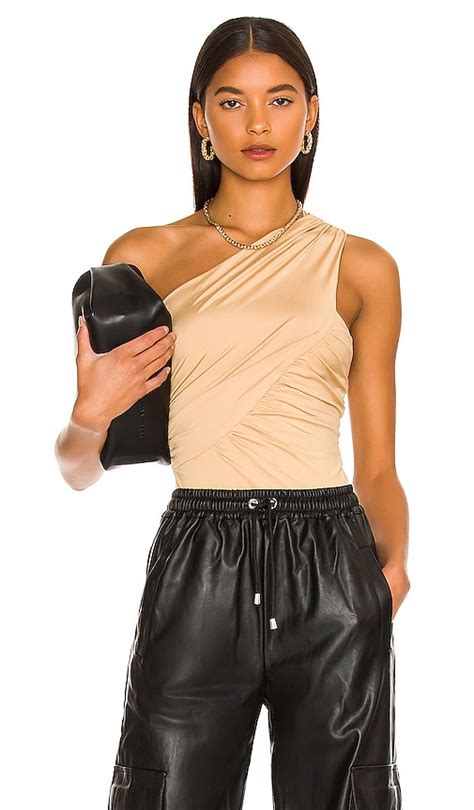 Superdown Bailee One Shoulder Bodysuit In Nude Revolve