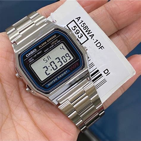 Jual Original 100 CASIO A158WA 1DF Jam Tangan Unisex Digital Rantai