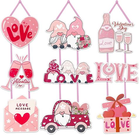 Pcs Valentine S Day Wooden Hanging Ornaments Valentine S Day Tree