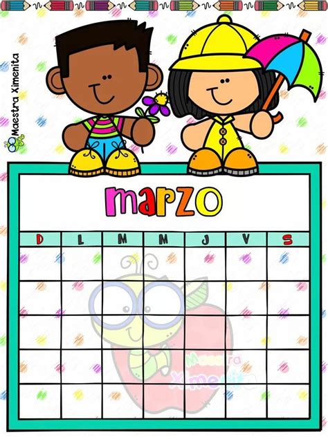 Pin By Idaly On Calendarios Preschool Learning Creative Clips Clipart Clip Art Borders