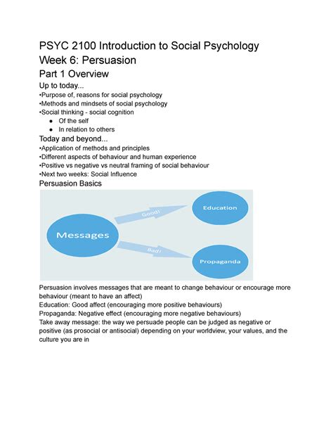 Psyc B Lecture Notes Week Persuasion Psyc