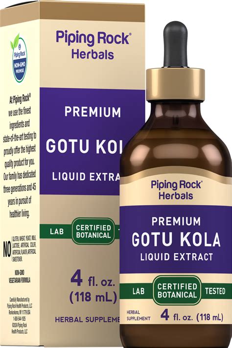 Gotu Kola Liquid Extract Alcohol Free 4 Fl Oz 118 Ml Dropper Bottle Pipingrock Health Products